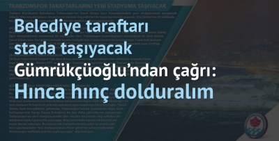 Trabzon Büyükşehir taraftarı stada taşıyacak