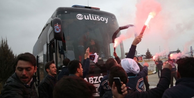 Trabzonspor Denizli'de coşkuyla karşılandı